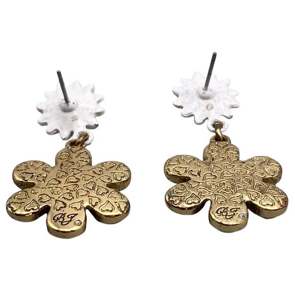 Betsey Johnson Summer Picnic Pink Gingham Daisy Flower Earrings - Picture 4 of 8